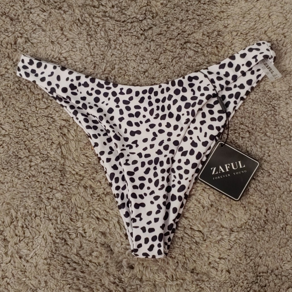 Polka dot cheeky bikini bottom